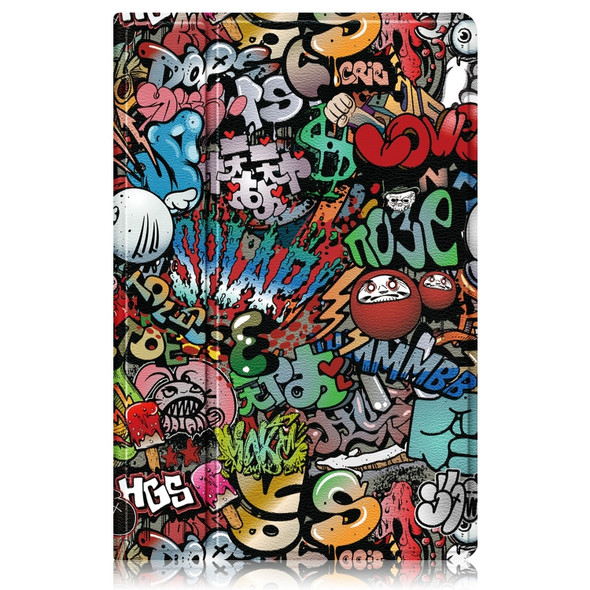 For Samsung Galaxy Tab A8 2022 SM-X200 360 Degrees Rotation Leather Tablet Case(Graffiti)