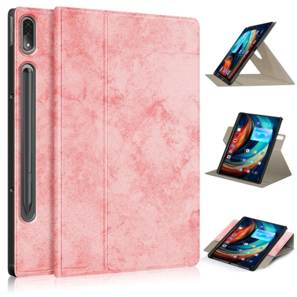 For Lenovo Tab P12 Pro 360 Degrees Rotation Leather Tablet Case(Pink)