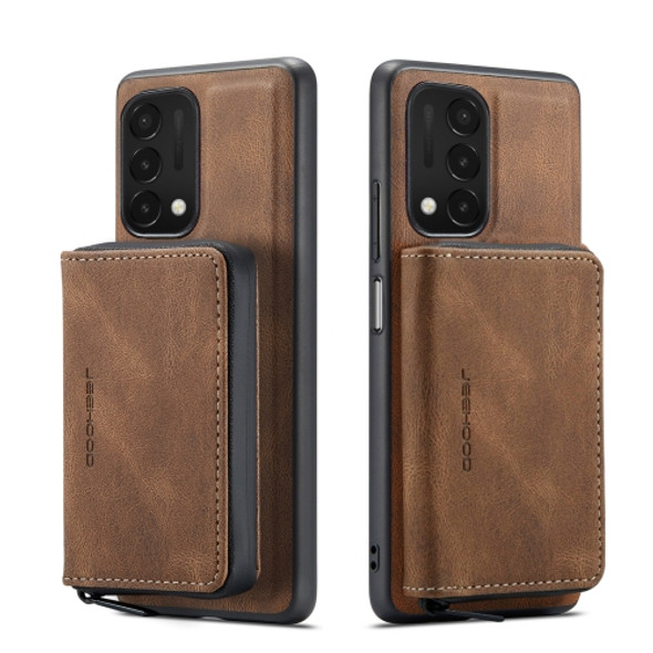 For OnePlus Nord N200 5G JEEHOOD Magnetic Zipper Horizontal Flip Phone Leather Case(Brown)