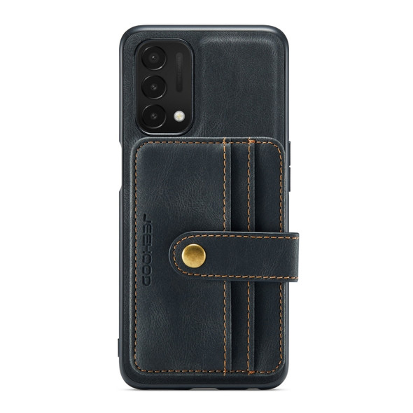 For OnePlus Nord N200 5G JEEHOOD RFID Blocking Anti-Theft Magnetic PU + TPU Phone Case(Black)