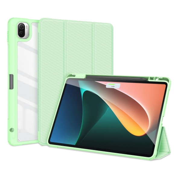 For Xiaomi Pad 5 / 5 Pro DUX DUCIS TOBY Series Antiskid Leather Tablet Case with Sleep / Wake-up Function(Green)