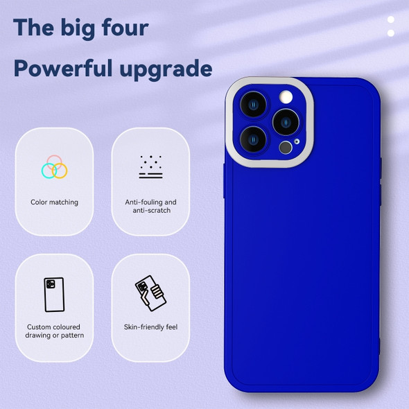 Color-contrast PC + TPU Case For iPhone 11(Blue+White)