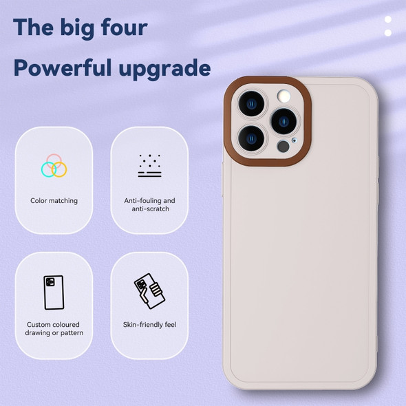 Color-contrast PC + TPU Case For iPhone 11 Pro(White+Dark Brown)