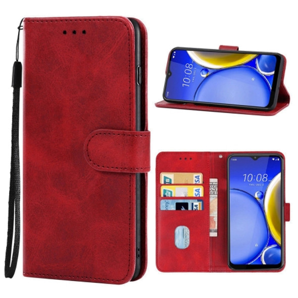 Leather Phone Case For HTC Wildfire E2 Plus(Red)