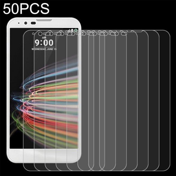 50 PCS 0.26mm 9H 2.5D Tempered Glass Film For LG X mach