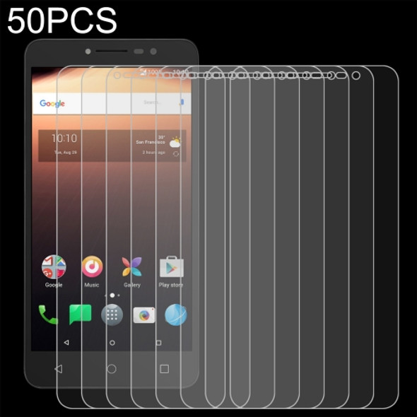 50 PCS 0.26mm 9H 2.5D Tempered Glass Film For Alcatel A3 XL