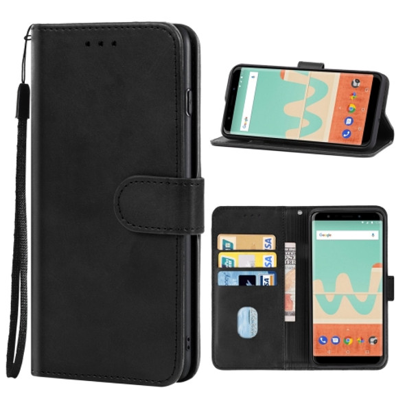 Leather Phone Case For Wiko View Go(Black)