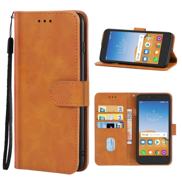 Leather Phone Case For Alcatel Tetra(Brown)