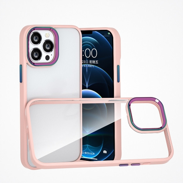 Colorful Metal Lens Ring Phone Case For iPhone 11 Pro(Pink)