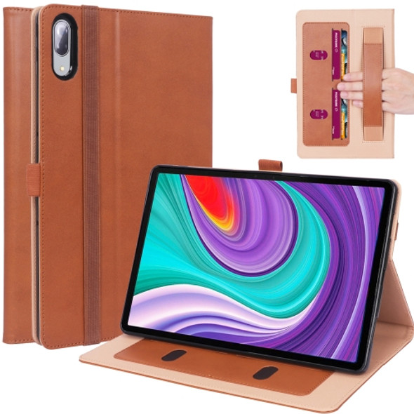 For Lenovo Pad Pro 11.5 inch 2021 TB-J716F / Tab P11 Pro 11.5 inch Retro Texture PU Leather Tablet Case with Card Slots & Hand Strap(Brown)