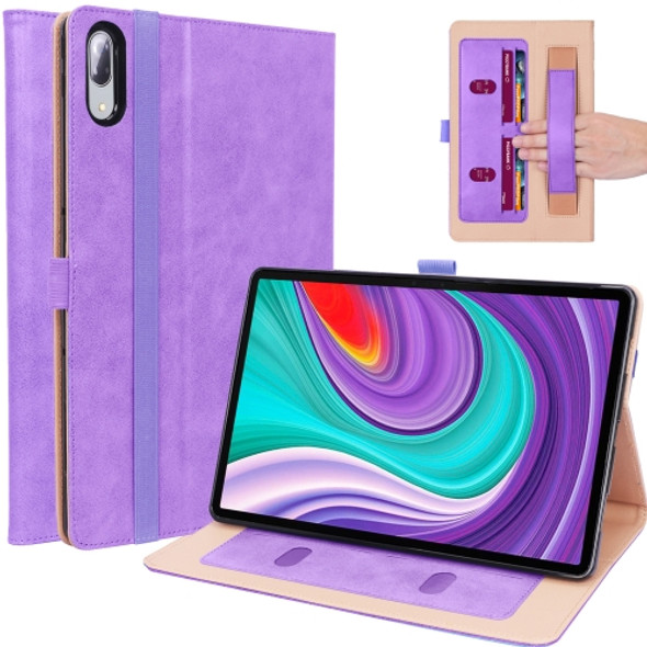 For Lenovo Pad Pro 11.5 inch 2021 TB-J716F / Tab P11 Pro 11.5 inch Retro Texture PU Leather Tablet Case with Card Slots & Hand Strap(Purple)