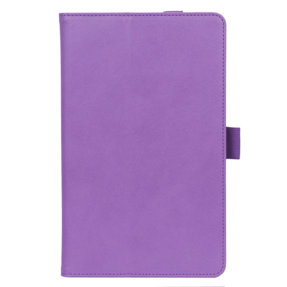 For Lenovo Tab M8 HD TB-8505F / Tab M8 3rd Gen WY-2099 Retro Texture PU Leather Tablet Case with Card Slots & Hand Strap(Purple)