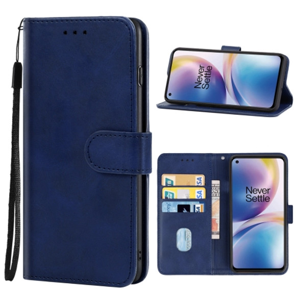 Leather Phone Case For OnePlus Nord 2 5G(Blue)