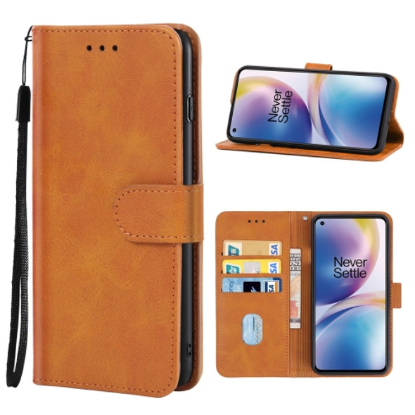 Leather Phone Case For OnePlus Nord 2 5G(Brown)