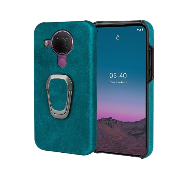 For Nokia 5.4 Ring Holder PU Phone Case(Cyan)