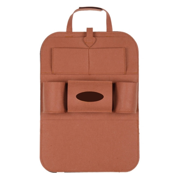 Thicken Felt Cloth Car Seat Storage Bag(Brown)