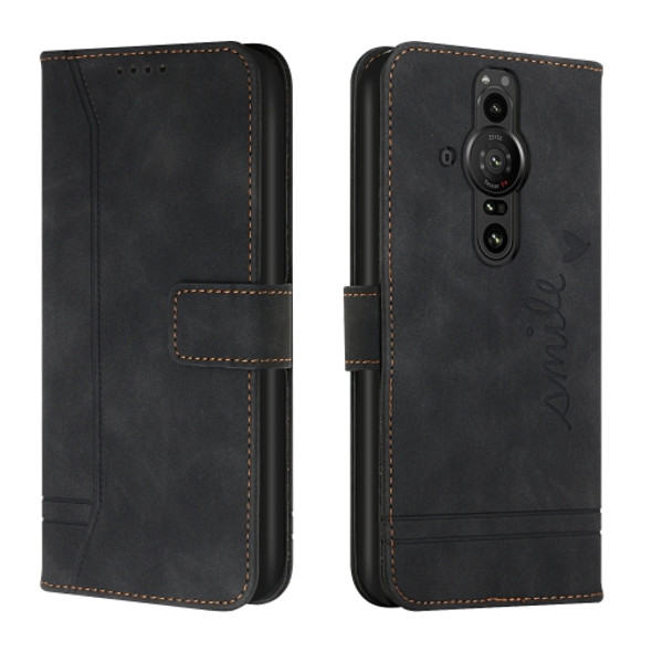 For Sony Xperia Pro-I Retro Skin Feel Horizontal Flip Soft TPU + PU Leather Phone Case(Black)