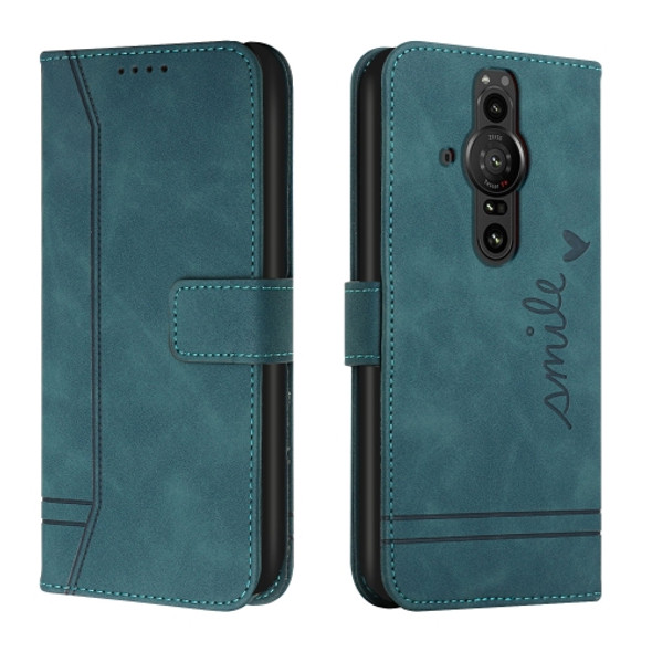 For Sony Xperia Pro-I Retro Skin Feel Horizontal Flip Soft TPU + PU Leather Phone Case(Dark Green)