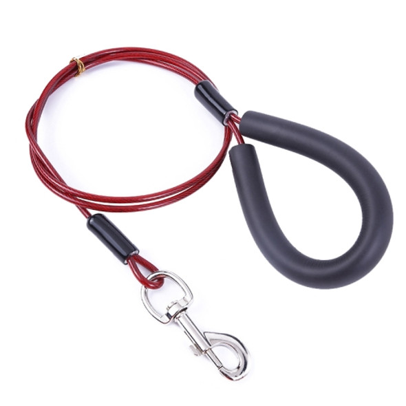 Pet Bite-Proof Wire Traction Rope, Length: 150cm(Red)