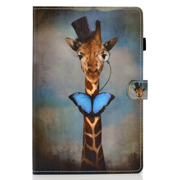 For Galaxy Tab S6 T860 / T865 Colored Drawing Horizontal Flip Leather Case with Holder & Card Slots & Pen Slot & Sleep / Wake-up Function(Deer Head)