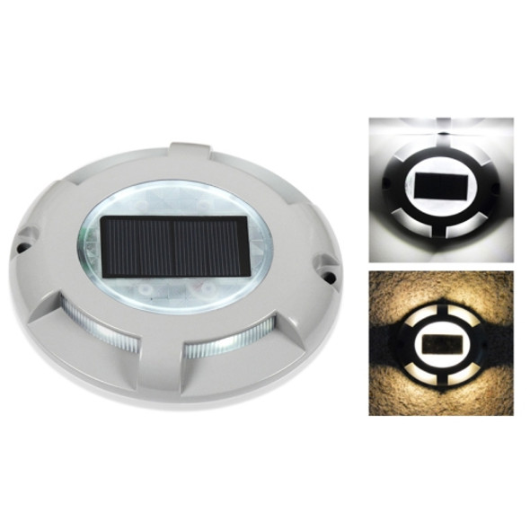 LED High Pressure Resistant Solar Powered Embedded Ground Lamp IP65 Waterproof Outdoor Garden Lawn Lamp, White Light 6000K