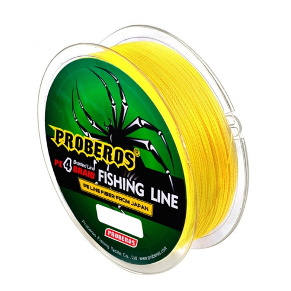 2 PCS PROBEROS 4 Edited 100M Strong Horse Fish Line, Line number: 10.0 / 100LB(Yellow)