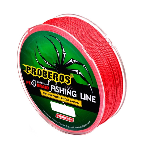 2 PCS PROBEROS 4 Edited 100M Strong Horse Fish Line, Line number: 0.8 / 10LB(Red)