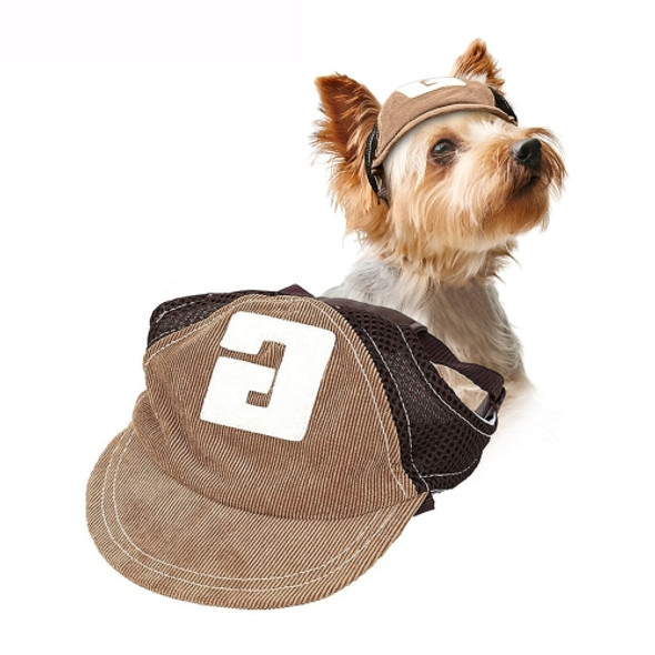 Pet Hat Sports Sunscreen Dog Hat, Size: M(Coffee)