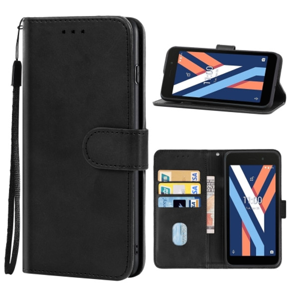 Leather Phone Case For Wiko Y52(Black)