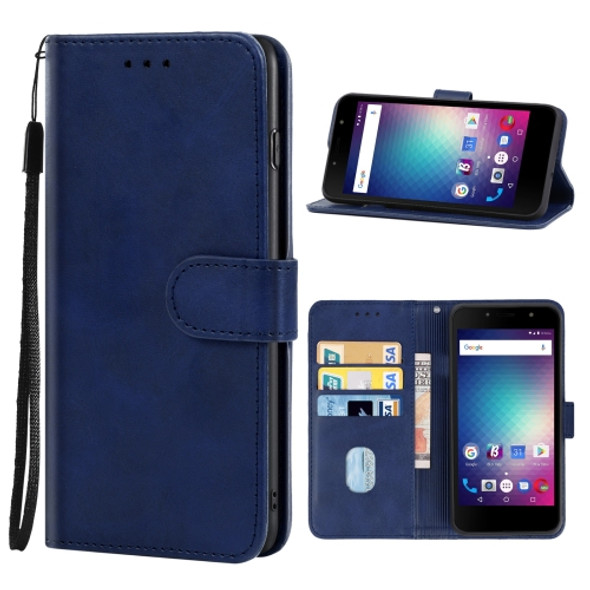 Leather Phone Case For BLU J2(Blue)