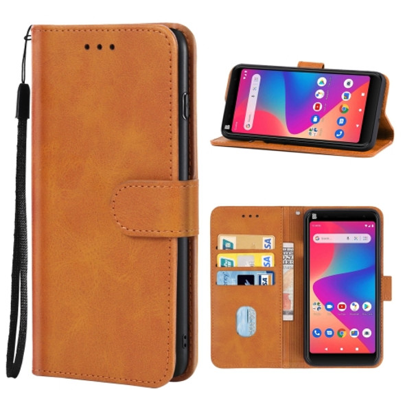 Leather Phone Case For BLU J6 2020(Brown)