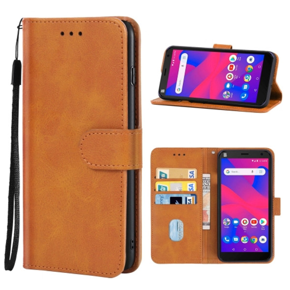 Leather Phone Case For BLU J4(Brown)
