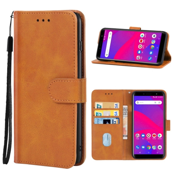 Leather Phone Case For BLU C6 2019(Brown)
