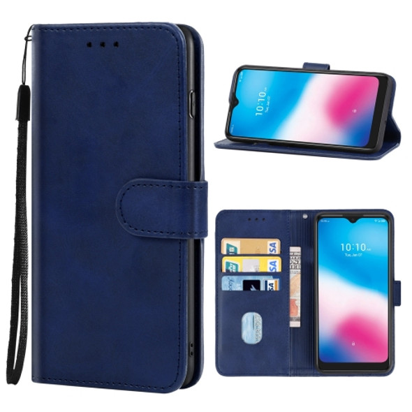 Leather Phone Case For Alcatel 3L 2020(Blue)