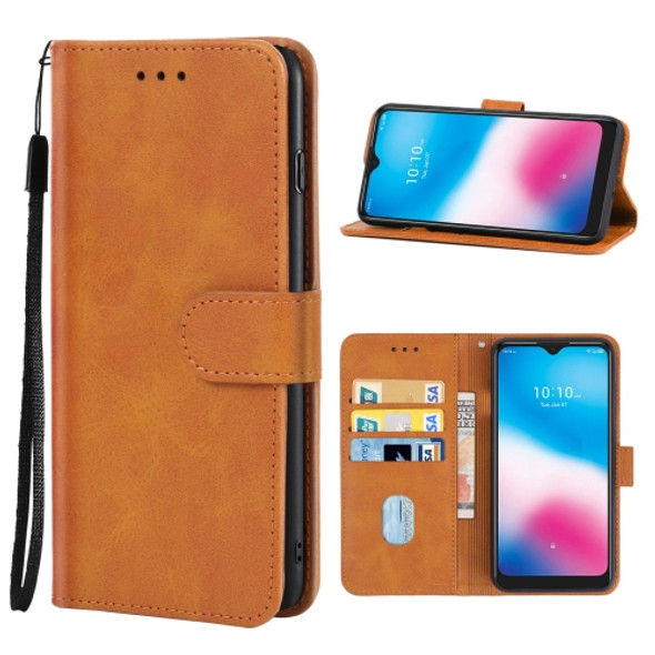 Leather Phone Case For Alcatel 3L 2020(Brown)