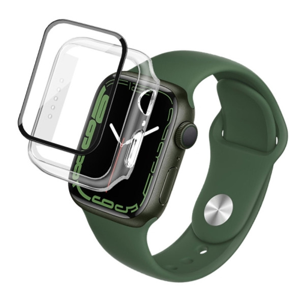 imak PC Case with Tempered Glass Film For Apple Watch Series 7 45mm(Transparent)