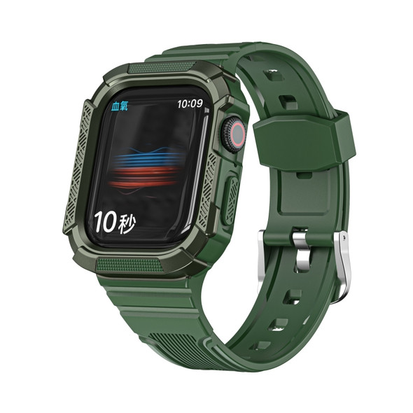 Two-color Integrated Watchband For Apple Watch Series 7 41mm / 6&SE&5&4 40mm(Alfalfa + GreenFrame)