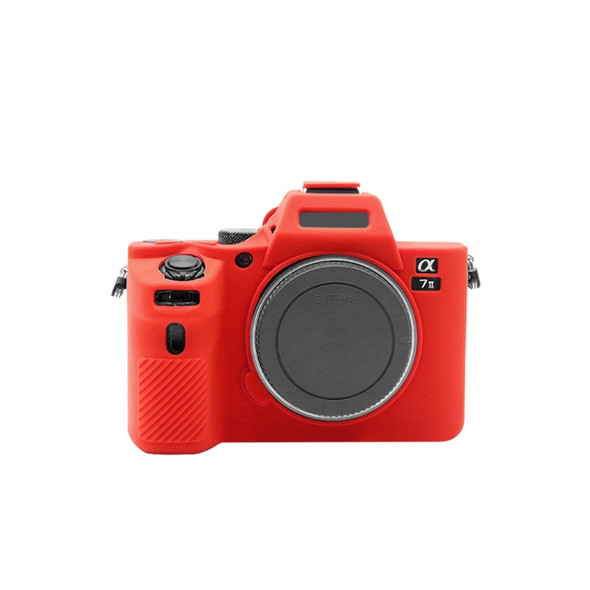 PULUZ Soft Silicone Protective Case for Sony ILCE-7MII / 7SMII / 7RMII (Red)