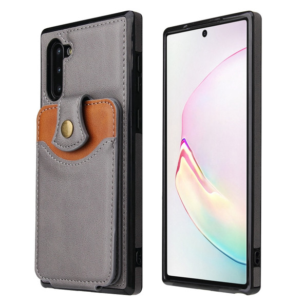 For Samsung Galaxy Note10 Soft Skin Leather Wallet Bag Phone Case(Grey)