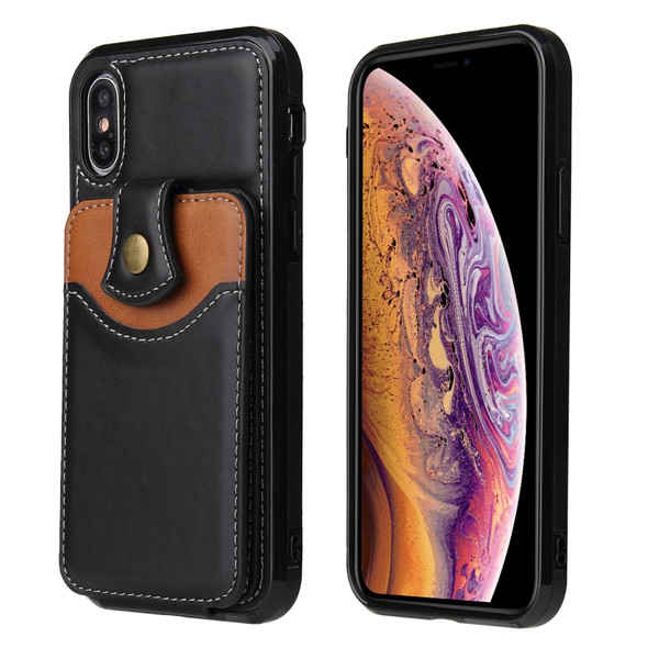 Soft Skin Leather Wallet Bag Phone Case For iPhone XS Max(Black)