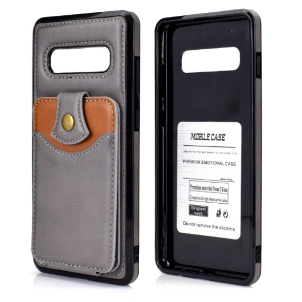 For Samsung Galaxy S10 Soft Skin Leather Wallet Bag Phone Case(Grey)