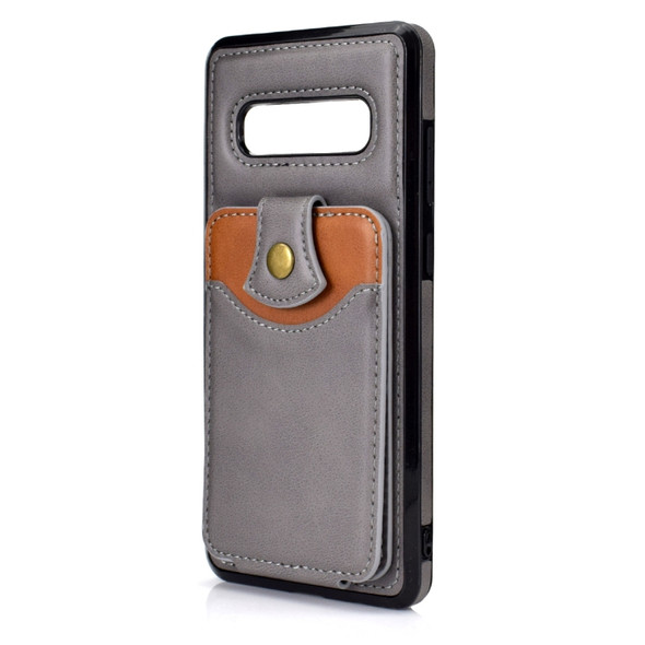 For Samsung Galaxy S10 Soft Skin Leather Wallet Bag Phone Case(Grey)