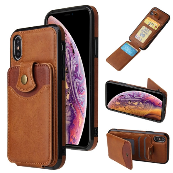 Soft Skin Leather Wallet Bag Phone Case For iPhone XS Max(Brown)