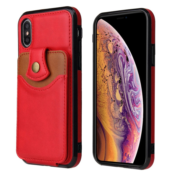 Soft Skin Leather Wallet Bag Phone Case For iPhone XS Max(Red)