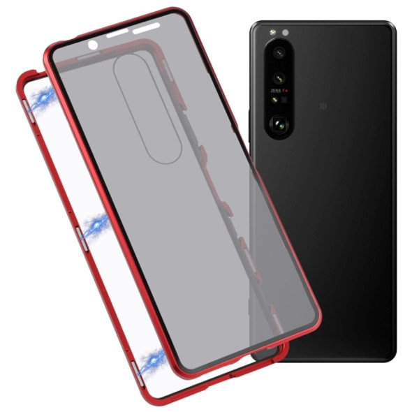 For Sony Xperia 1 II Anti-peeping Magnetic Double-sided Tempered Glass Phone Case(Red)
