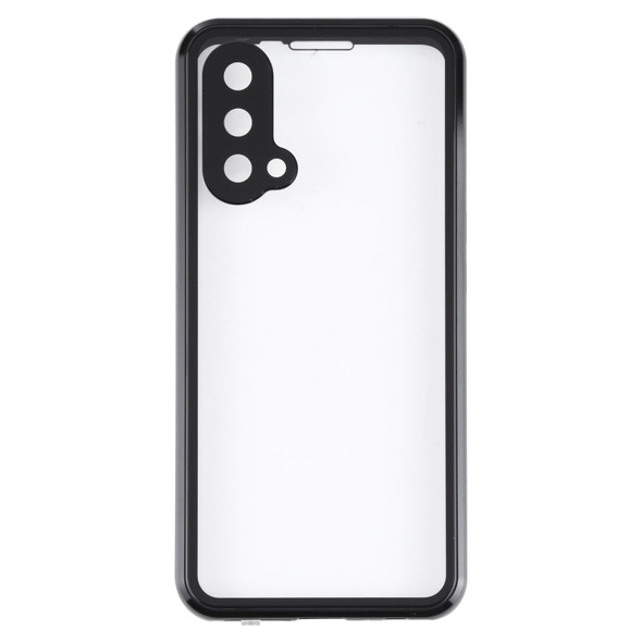 For OnePlus Nord CE 5G Full Cover Magnetic Metal Tempered Glass Phone Case(Black)