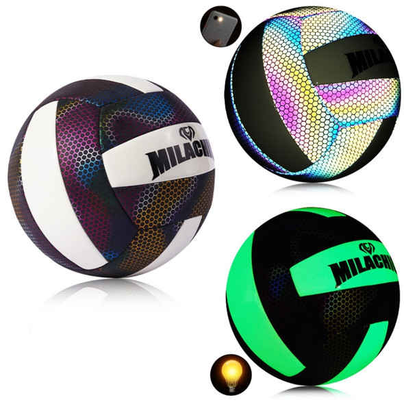 MILACHIC Fluorescent Volleyball No.5 PU Machine Stitched Volleyball(6930 Night Light )