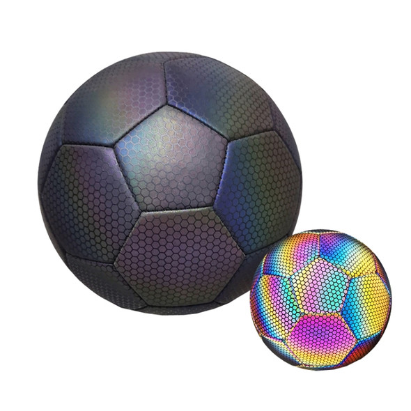 MILACHIC Night Light Football PU Opera Sewed School Training Football(No.5 Light Version Honeycomb Black 5062)