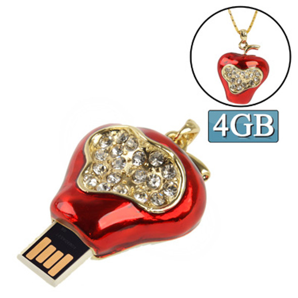 Strawberry Shaped Diamond Jewelry Style USB Flash Disk (4GB)