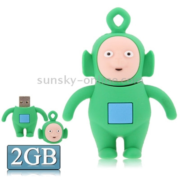 Teletubbies Shape Cartoon Silicone USB Flash Disk, Green (2GB)